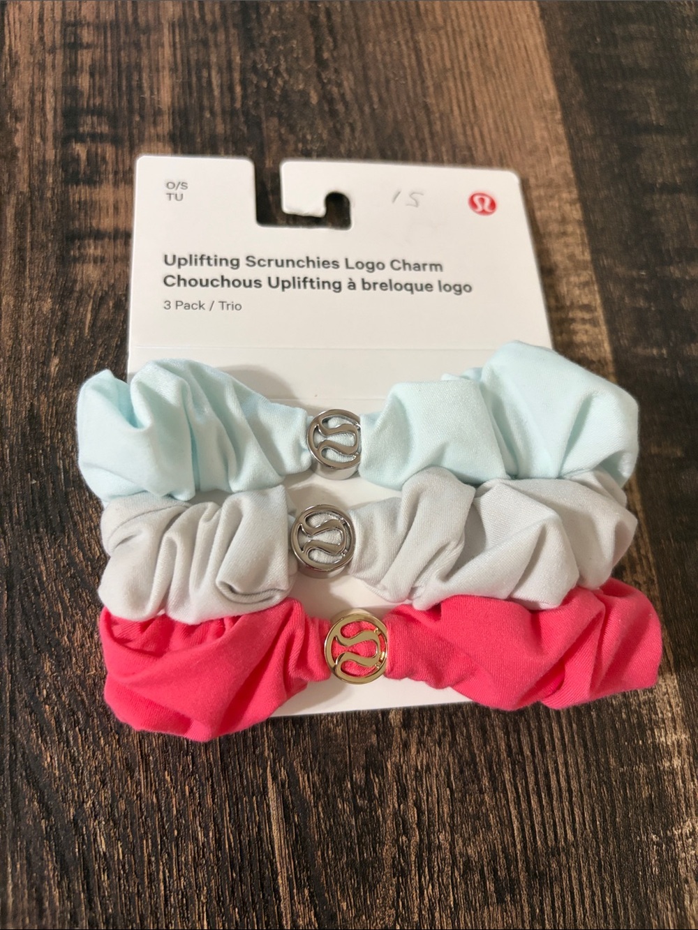 lululemon athletica Uplifting Scrunchies 3-Pack in Light Blue, Light Gray, Pink